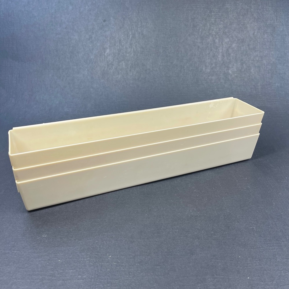 Vintage Rubbermaid 2917 Interlocking Drawer Organizer Tray Set 3 Almond Beige